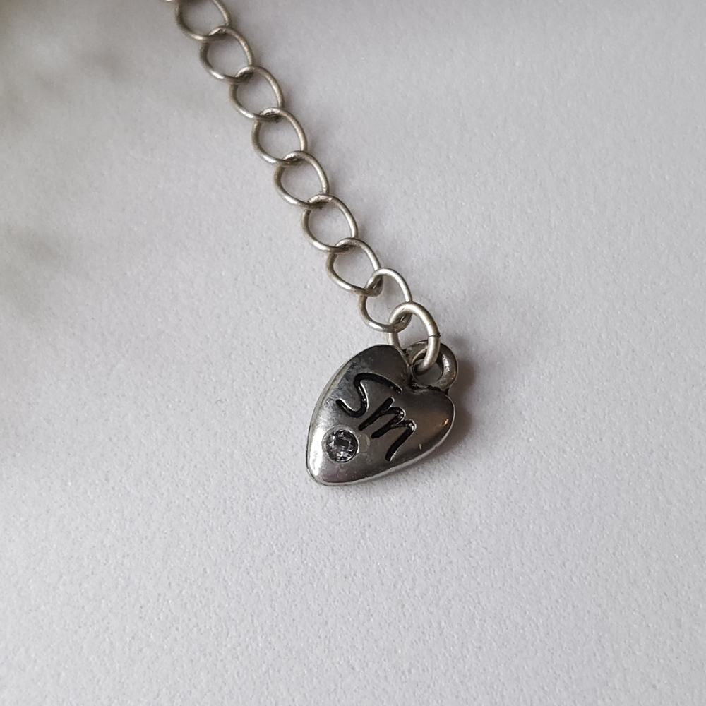 Steve Madden Silver Plated Heart & Flower Charm Necklace - Picture 7 of 7